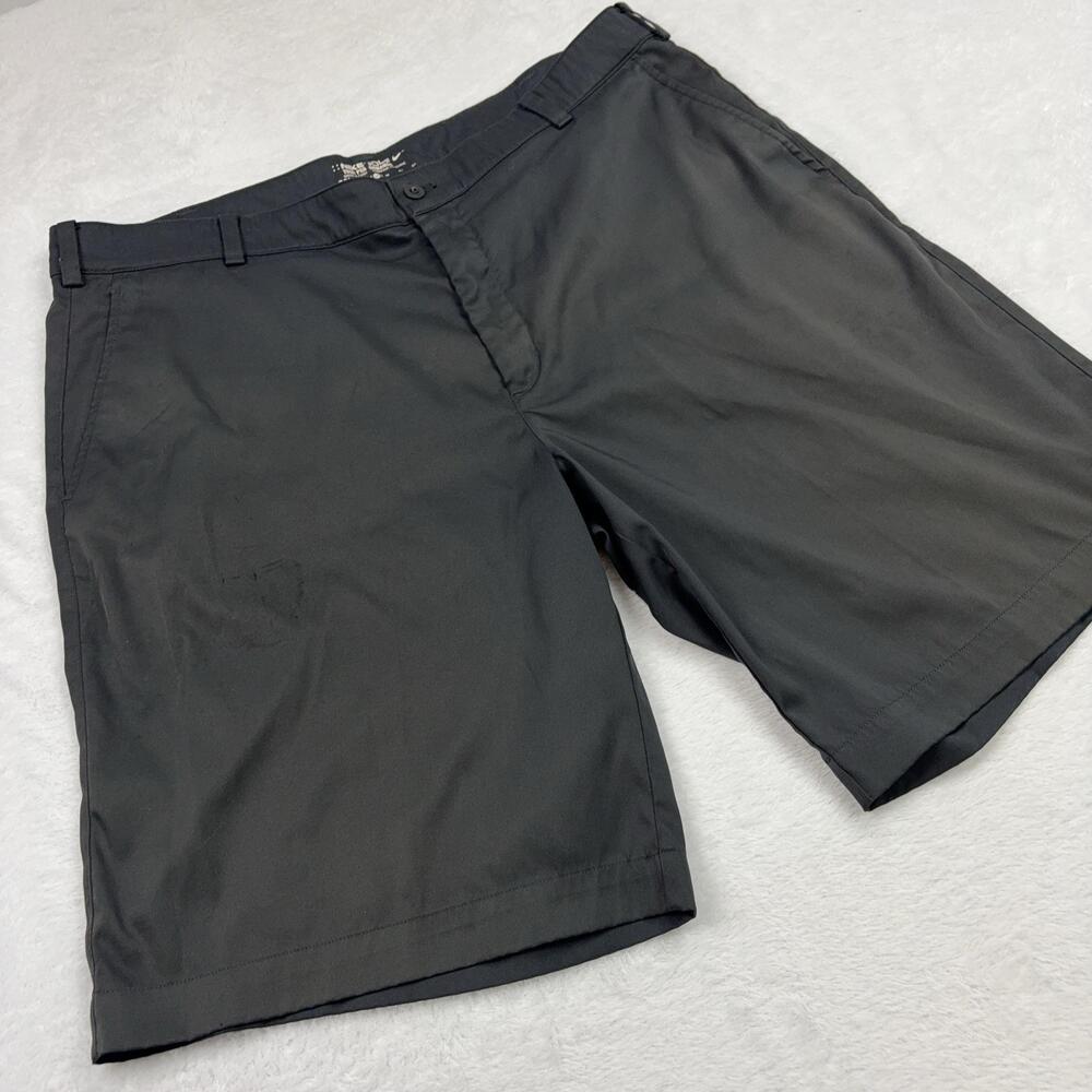 Nike Golf Dri-FIT Chino Zip Flat Front Shorts Men 38 Black Moisture Wicking